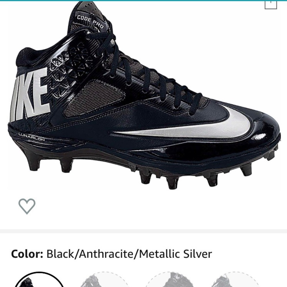 Nike Lunarlon football cleats code pro black 10.5